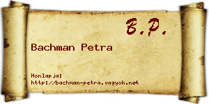 Bachman Petra névjegykártya