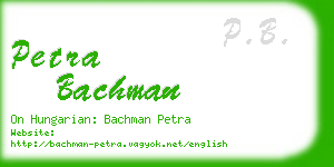 petra bachman business card